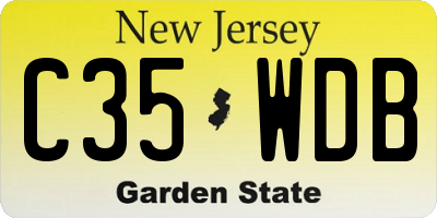 NJ license plate C35WDB