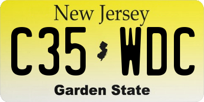 NJ license plate C35WDC