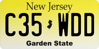 NJ license plate C35WDD