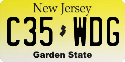 NJ license plate C35WDG