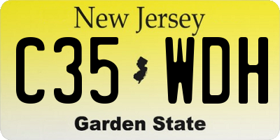 NJ license plate C35WDH