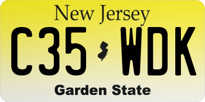 NJ license plate C35WDK