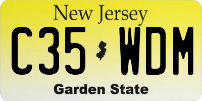 NJ license plate C35WDM