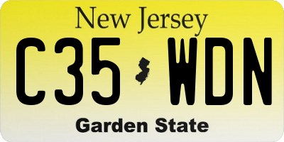 NJ license plate C35WDN