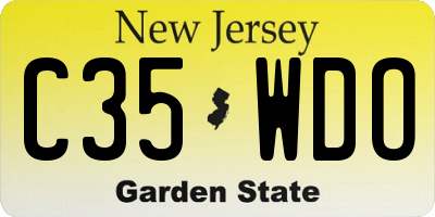 NJ license plate C35WDO
