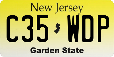 NJ license plate C35WDP