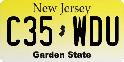 NJ license plate C35WDU