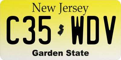 NJ license plate C35WDV