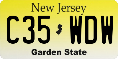 NJ license plate C35WDW