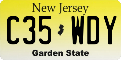 NJ license plate C35WDY
