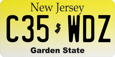 NJ license plate C35WDZ