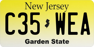 NJ license plate C35WEA