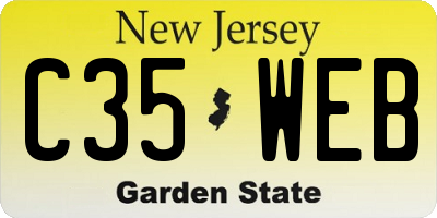 NJ license plate C35WEB