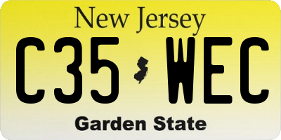 NJ license plate C35WEC