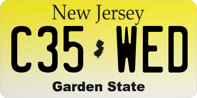 NJ license plate C35WED
