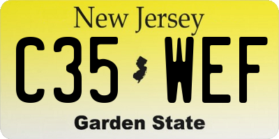 NJ license plate C35WEF