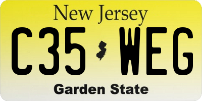 NJ license plate C35WEG