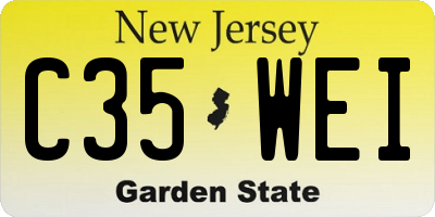 NJ license plate C35WEI