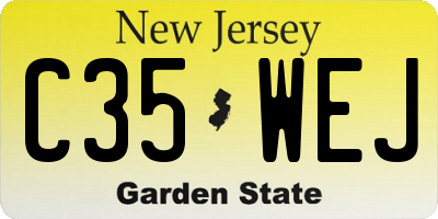 NJ license plate C35WEJ