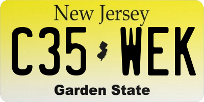 NJ license plate C35WEK