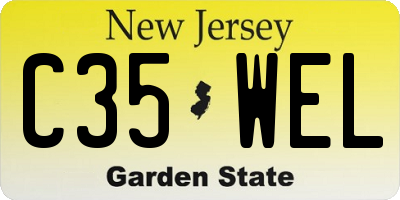NJ license plate C35WEL