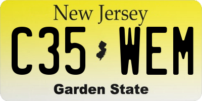NJ license plate C35WEM