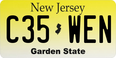 NJ license plate C35WEN