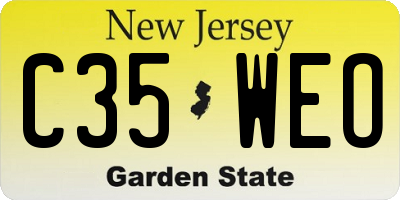 NJ license plate C35WEO