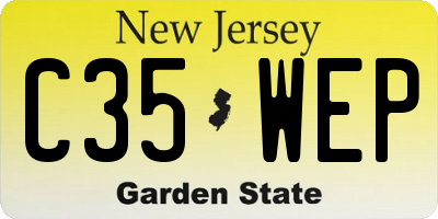 NJ license plate C35WEP