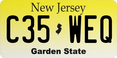 NJ license plate C35WEQ