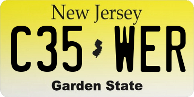 NJ license plate C35WER