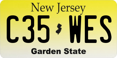 NJ license plate C35WES