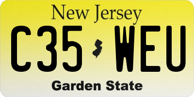NJ license plate C35WEU