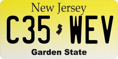 NJ license plate C35WEV