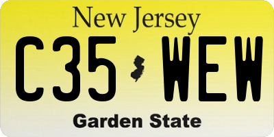 NJ license plate C35WEW
