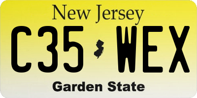 NJ license plate C35WEX