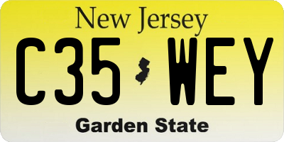 NJ license plate C35WEY
