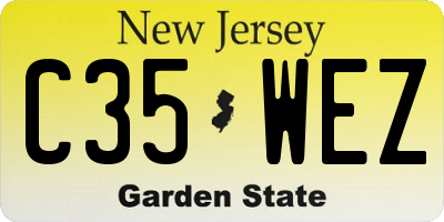 NJ license plate C35WEZ