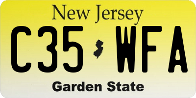 NJ license plate C35WFA