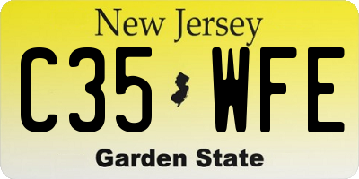 NJ license plate C35WFE