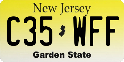 NJ license plate C35WFF