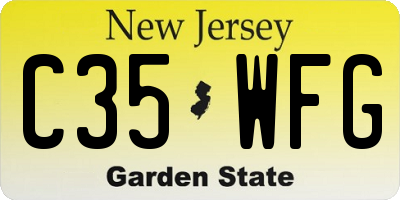 NJ license plate C35WFG