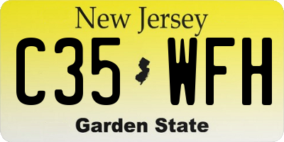 NJ license plate C35WFH