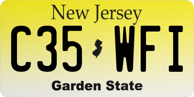 NJ license plate C35WFI