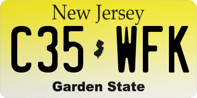 NJ license plate C35WFK