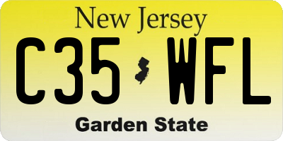 NJ license plate C35WFL