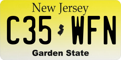 NJ license plate C35WFN