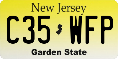NJ license plate C35WFP