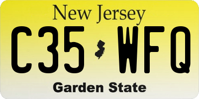 NJ license plate C35WFQ