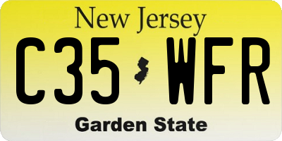 NJ license plate C35WFR